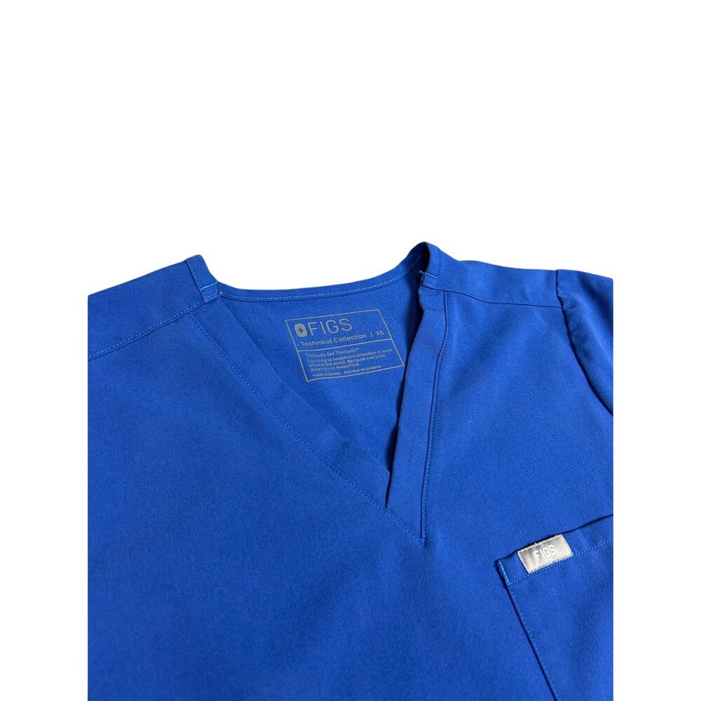 Figs Scrub Top Womens XS Blue Technical Collection Nursing Healthcare Medical